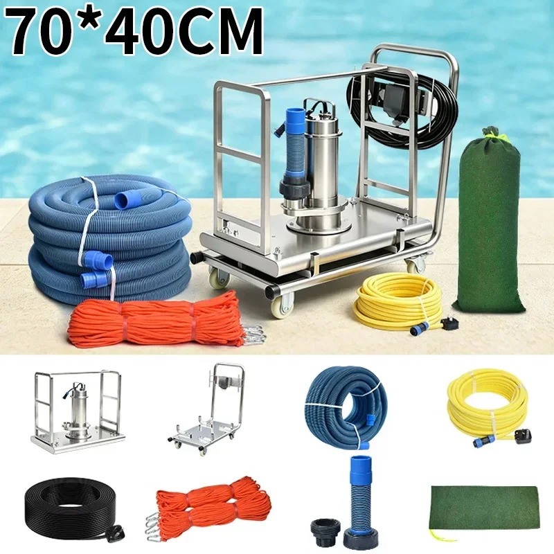 No-Flooding Pool Suction Pump; All-Steel, One-Piece, Clog-Resistant Suction; Pool Bottom Cleaner(Customized)