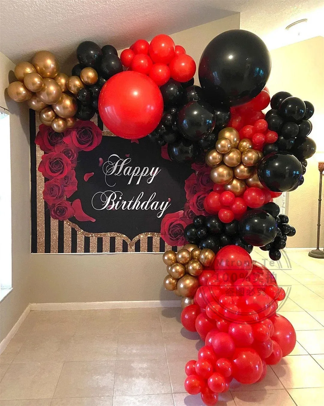 127pcs Red and Black Gold Balloons Garland Arch Kit Birthday Theme Party Decoration Valentines Day Wedding Party Air Globos