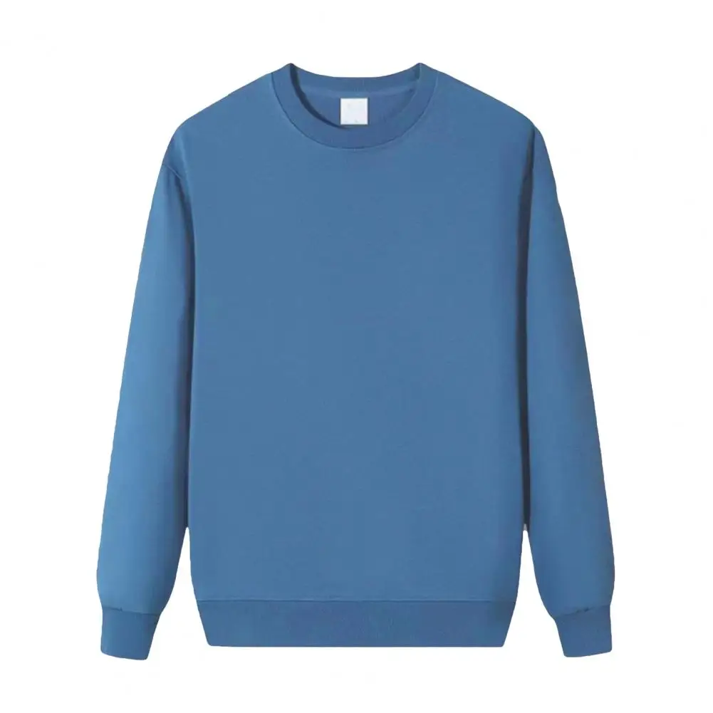 Winter Thicken Fleece Crewneck Sweatshirt Mens Warm Lined Winter Pullover Basic Tops Shirts