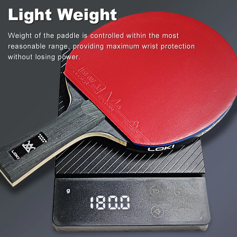 LOKI ARTHUR 9 Star Table Tennis Racket Carbon Offensive Lightweight Ping Pong Racket Paddle Bat with Sticky Rubber ITTF Approved