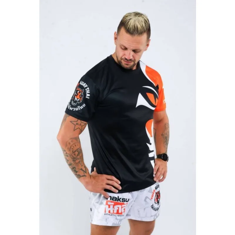 2026 Sommer Neues Tiger Muay Thai Sport-T-Shirt, Mixed Martial Arts Training Kurzarm Feuchtigkeitsableitendes Lauf- und Fitness-Unisex-Oberteil