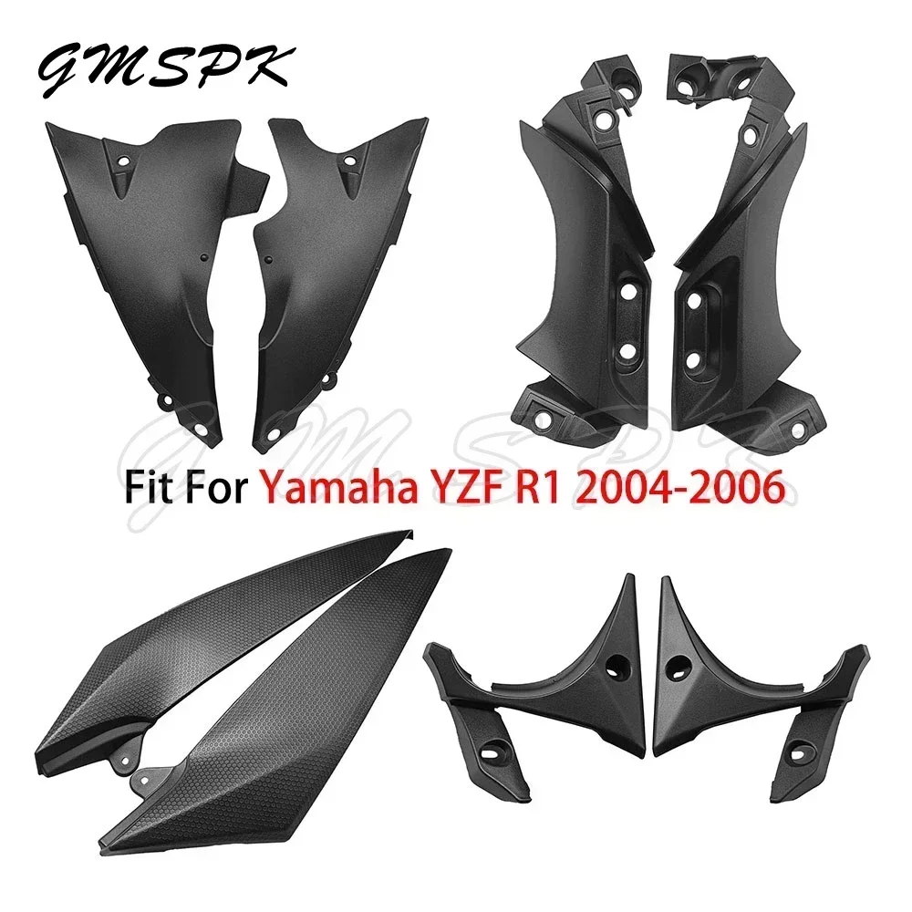 Fit for Yamaha YZF R1 2004 2005 2006 Motorcycle Accessories Unpainted Black Side Panel Fairing Cowls Cover Set ABS