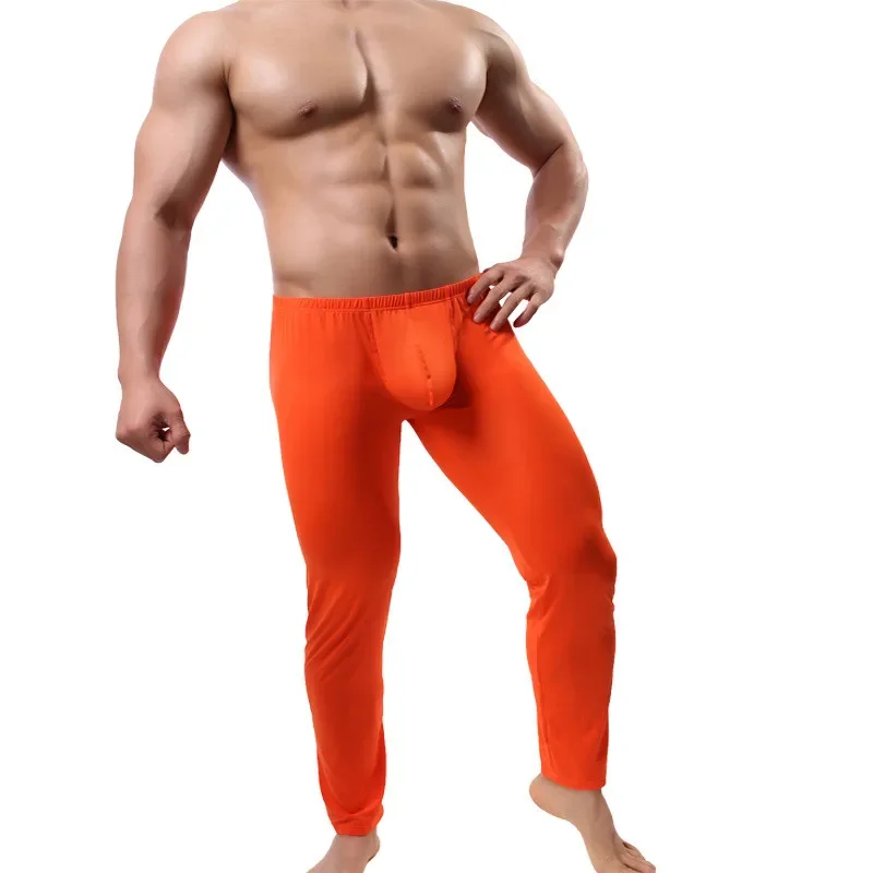 Männer Unterwäsche Böden Lange Unterhosen Sexy Böden Pyjama Low Rise Enge Legging Beutel Warme Thermo-unterwäsche Böden Pyjama Hosen