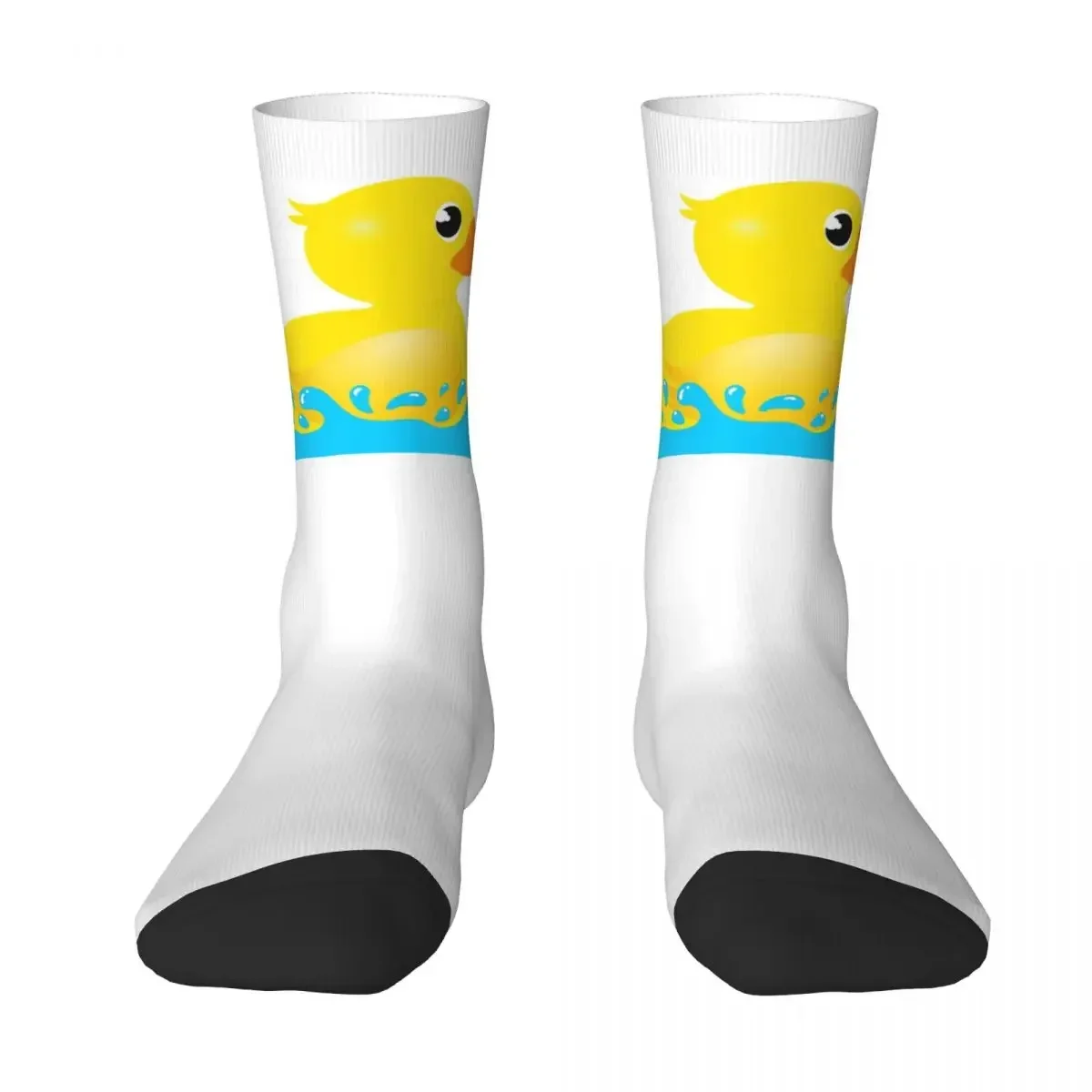 

Yellow Rubber Duck & Splash Socks Harajuku Quality Stockings All Season Long Socks Accessories for Man's Woman Birthday Present