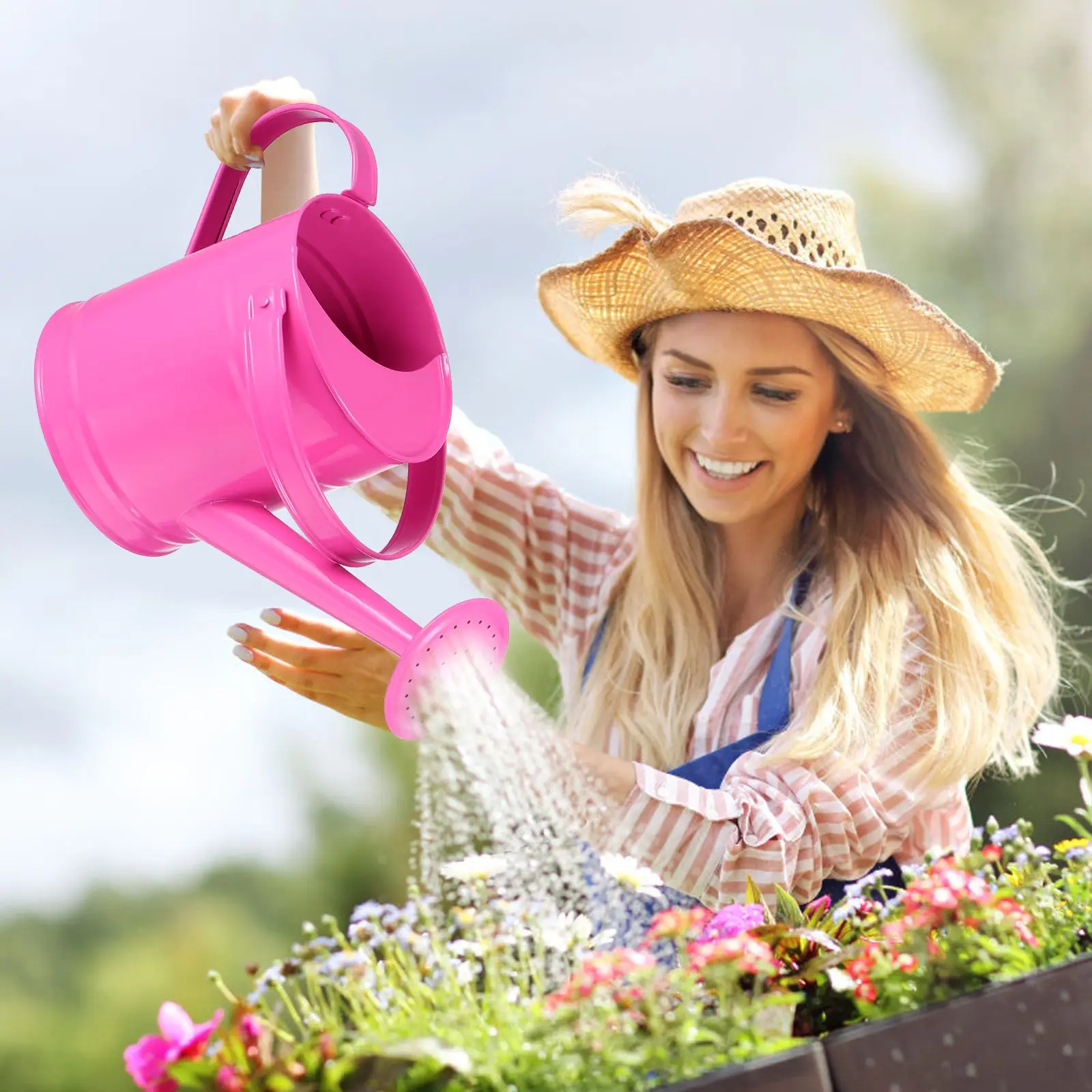 

Premium Watering Can Galvanized Steel Long Spout Large Capacity Smooth Pouring for Garden Plants Horticulture