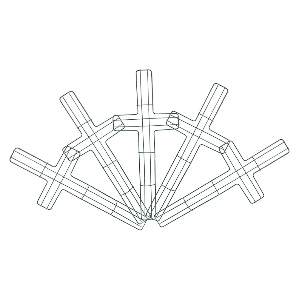 

5pcs Iron Wreath Frame Cross Shaped Garland Hoop Diy Christmas Decor Supplies Home Wreath Making Accessories Flower Ring