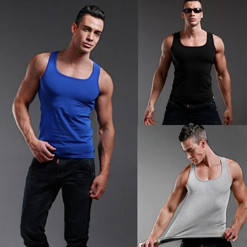 

Summer Men Clothing Tank Tops Man Undershirts Casual Fitness Bodybuilding Vest Tops Sous Vetement Homme