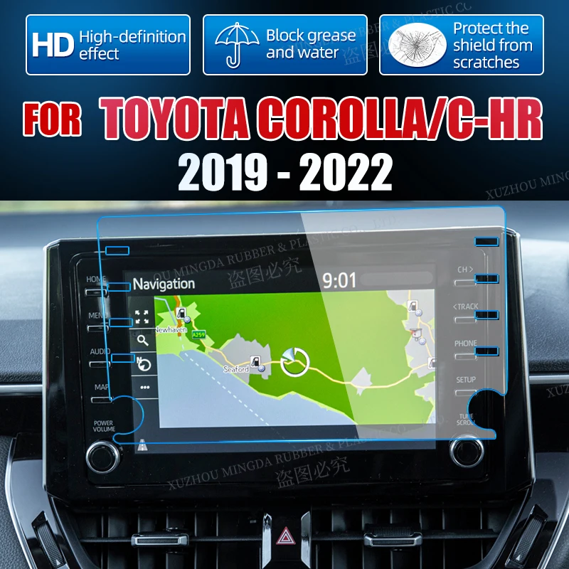 Tempered Glass Screen Protective Film For Toyota Corolla/C-HR 2019 2020 2021 2022 8 inch 7 inch Central Control Navigation Film