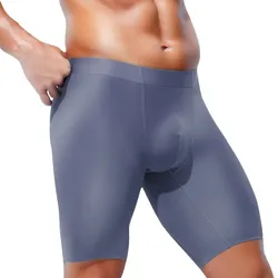 Men Underwear Modal Boxers Shorts Homme Solid Seamless Panties Man Breathable Pouch Middle Long Leg Underpants Cueca Calzoncillo