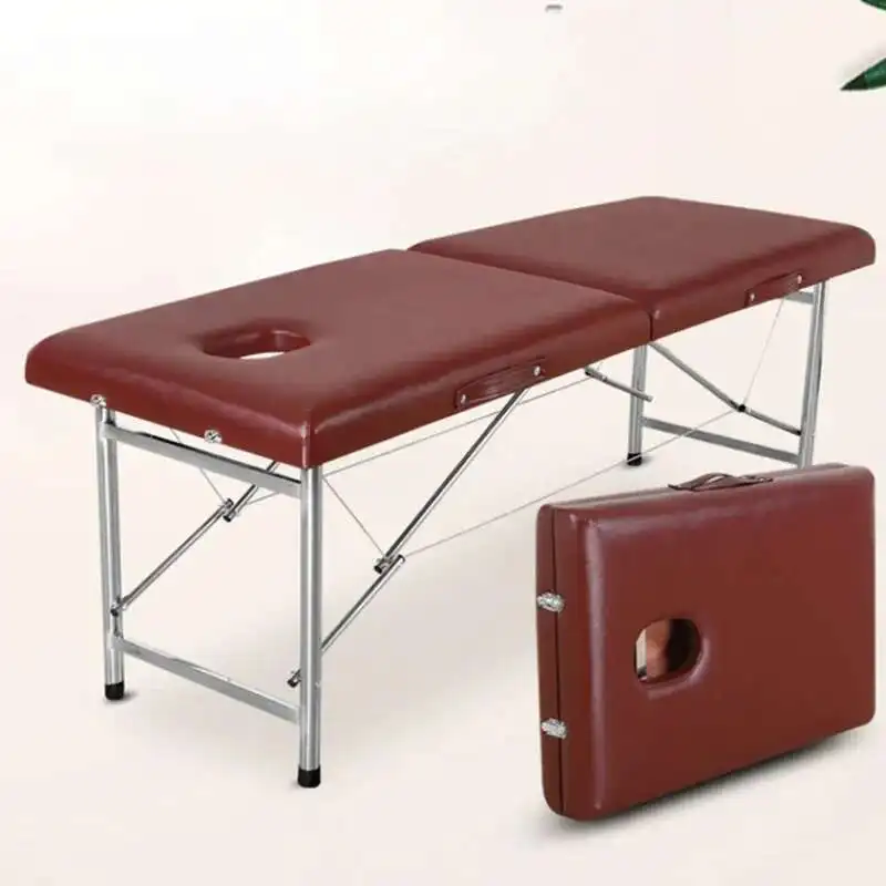 

Spa Face Lash Beauty Massage Bed Folding Metal Portable Massage Table Examination Knead Camilla Masaje Salon Furniture Soft