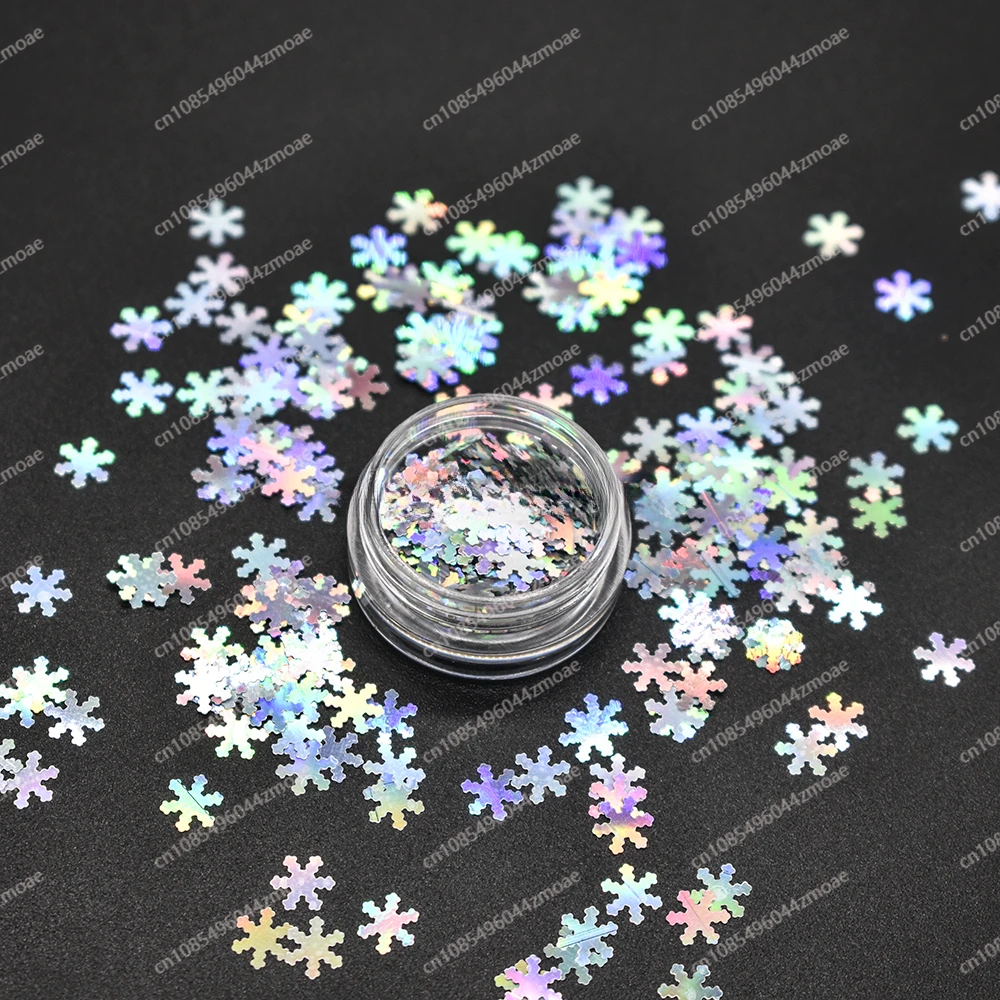 Holographic Glitter 6MM Snowflake Sequin glitter For DIY Nail Art Crafts Christmas Decoration