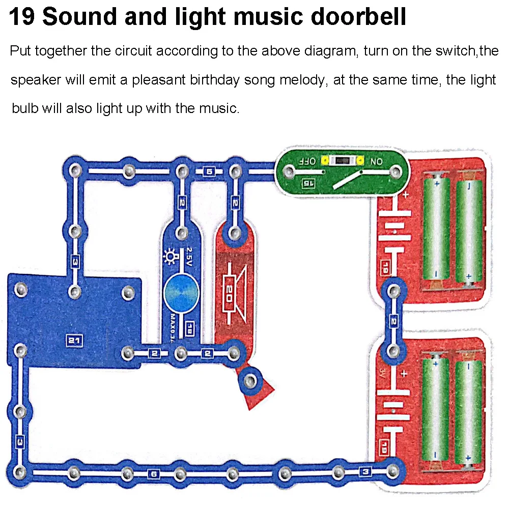 Science Experiments Kits Circuits Electronic For Kids 31 Piece Circuito Electrico niños For Children STEM Toys Science Kits New