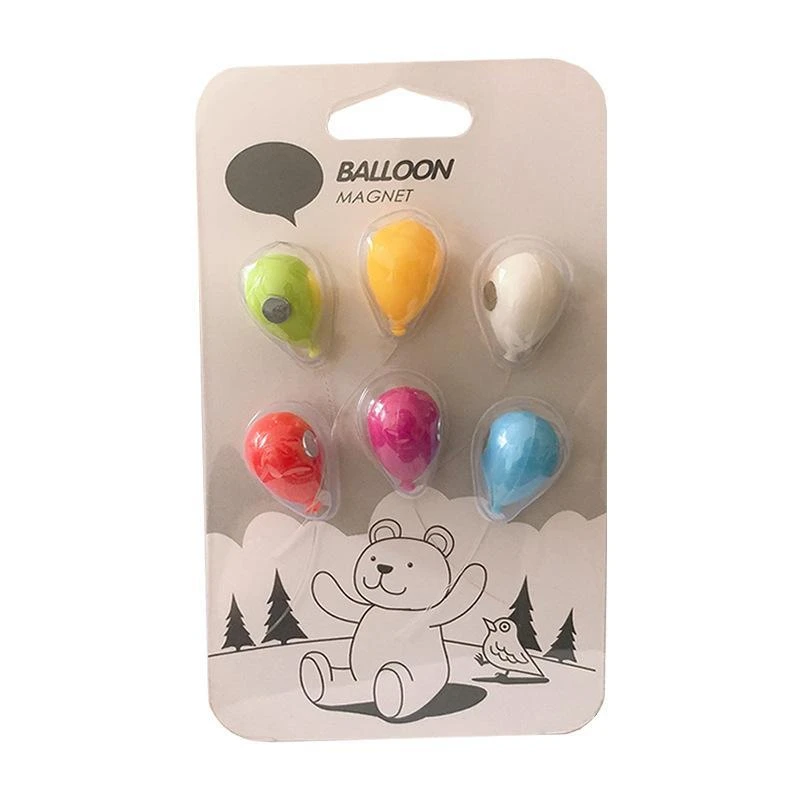 6pcs Creative Cute Color Macaron Balloon Refrigerator Sticker Magnetic White Board Message Board Magnet Home Decoration