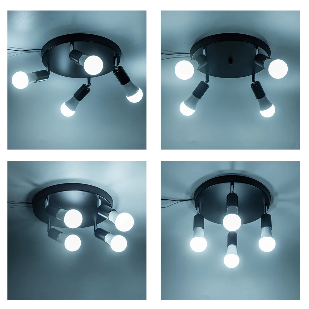 Modern LED Ceiling Lamp with Retro Industrial Design for Living Room