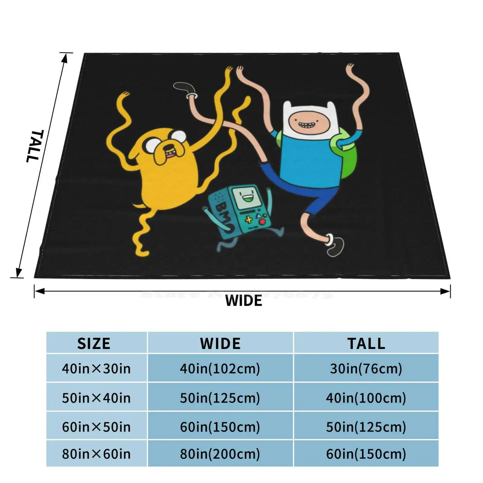 فين جيك Bmo بطانية دافئة ناعمة للحفلات أريكة/سرير/سفر هدايا حب مغامرة وقت Bmo لعبة الحياة لطيف وقت المغامرة الكرتون
