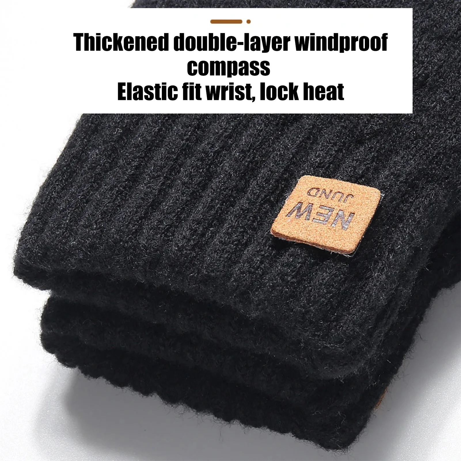 Guantes térmicos de invierno con pantalla táctil de punto para hombre, deportes al aire libre, ciclismo, correr, conducir, senderismo