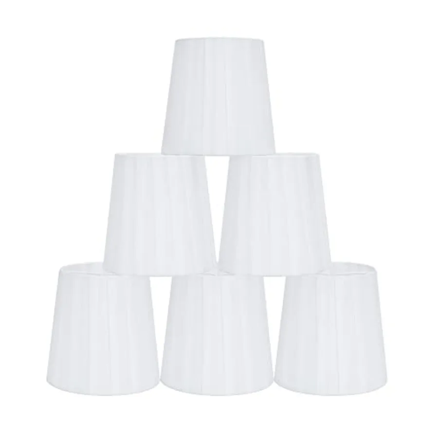 

MIRA Clip-on Chandelier Lamp Shades,,Small Barrel, 5.2"×4"×H5.2", Fabric Ribbon, Handmade, Modern Decorative, ONLY FOR CANDLE B