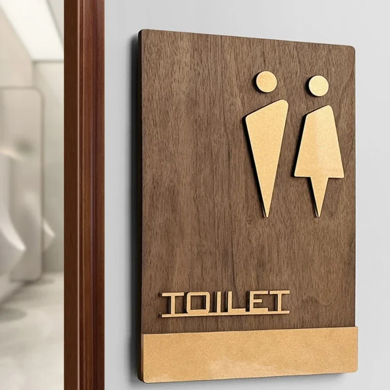 Panneau de porte en bois pour salle de bain, pour hommes et femmes, panneau public en acrylique chaud pour centre commercial, bureau, hôtel