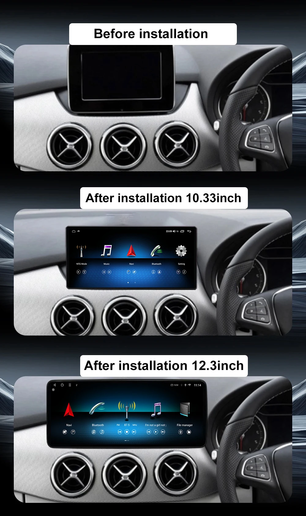 12.3inch Android 16 For Benz B-class W246 W245 2012-2019 Multimedia Player DSP CarPlay 4G WIFI GPS Auto Car Radio