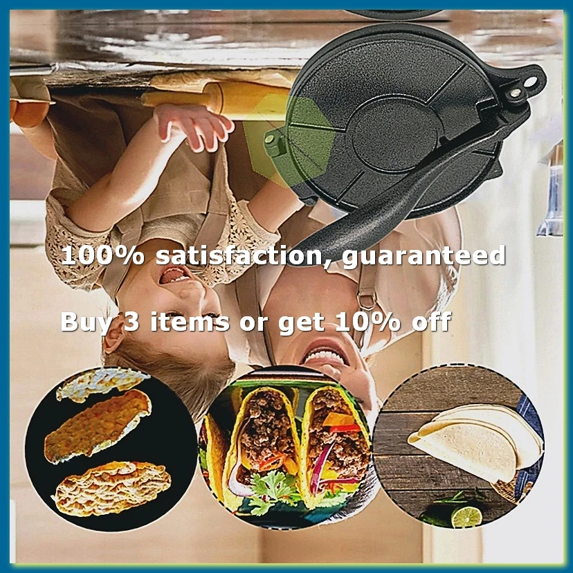 Tortilla 16cm DIY Manual Corn Tortillas Pressing Maker Cast Homemade Pancakes Kitchen Tools-A27I