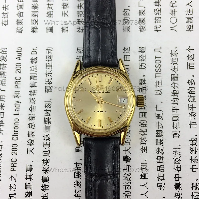 24-Hour Shipping Seagull Brand Peg Single Calendar Ladies Mechanical Watch, Diameter 26mm