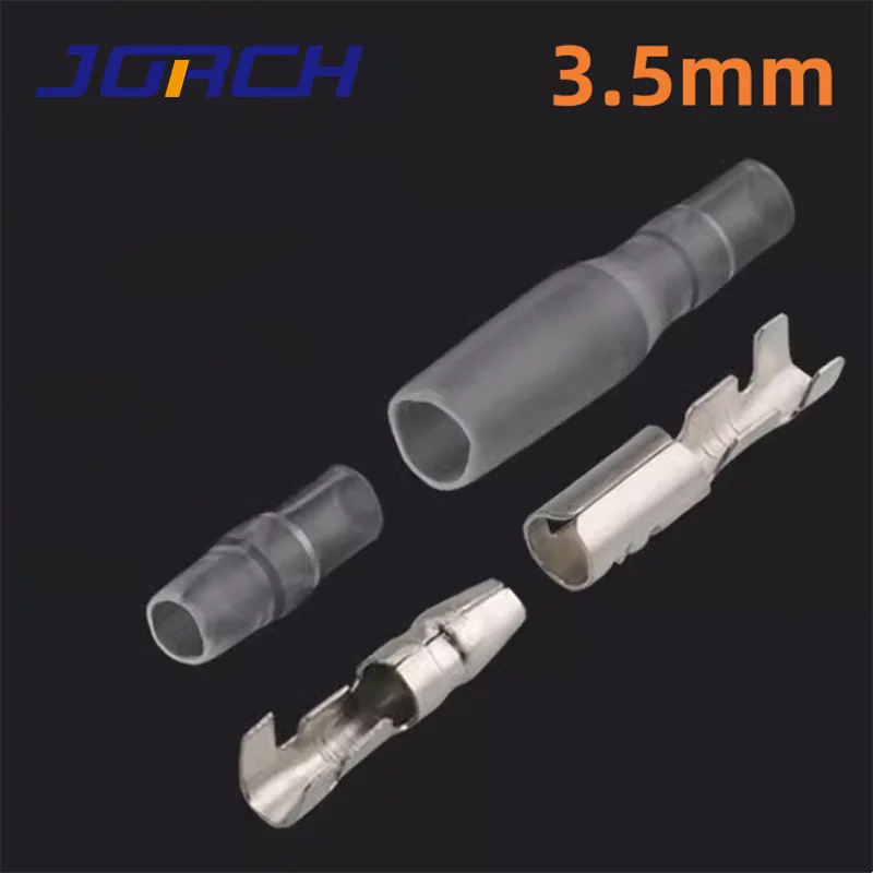 20/50 sztuk 3.5mm samochód Auto motocykl Bullet Terminal męski żeński drut Bullet złącza zaciskane Terminal + osłona izolacyjna