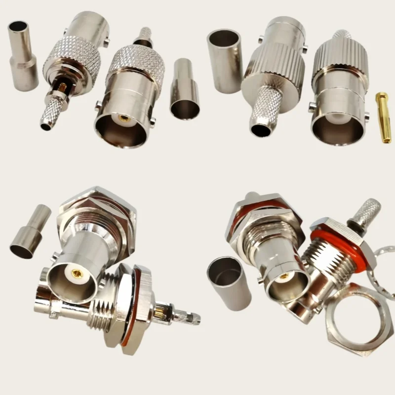 2pcs BNC Female Crimp for 50-1.5 RG316 RG174/50-3 RG58 RG142 /LMR240/5DFB LMR300 Cable RF Coax Connector Adapter