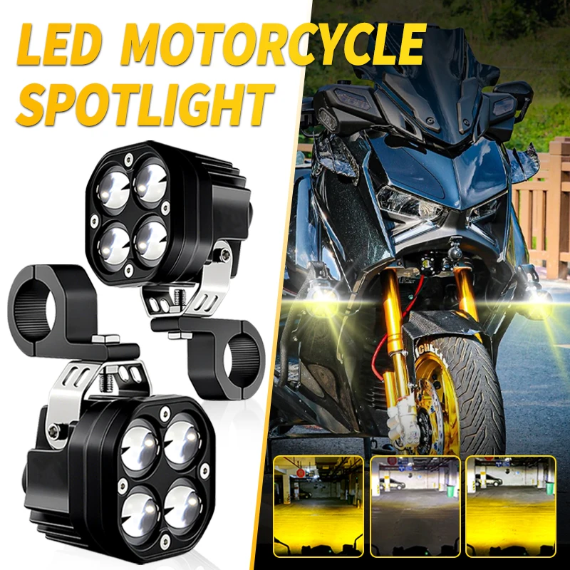 

Универсальная светодиодная фара для мотоцикла YAMAHA X MAX XMAX X-MAX 125 300 250 400 2018 2019-2021, двухцветная противотуманная фара для мотоцикла