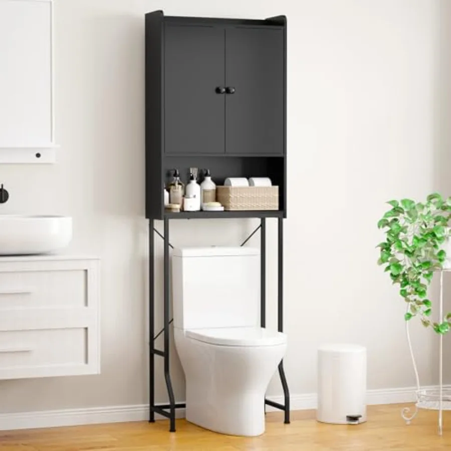 

Шкаф для хранения над унитазом - 3-уровневый органайзер для ванной комнаты с регулируемой нижней полкой и защитой от опрокидывания