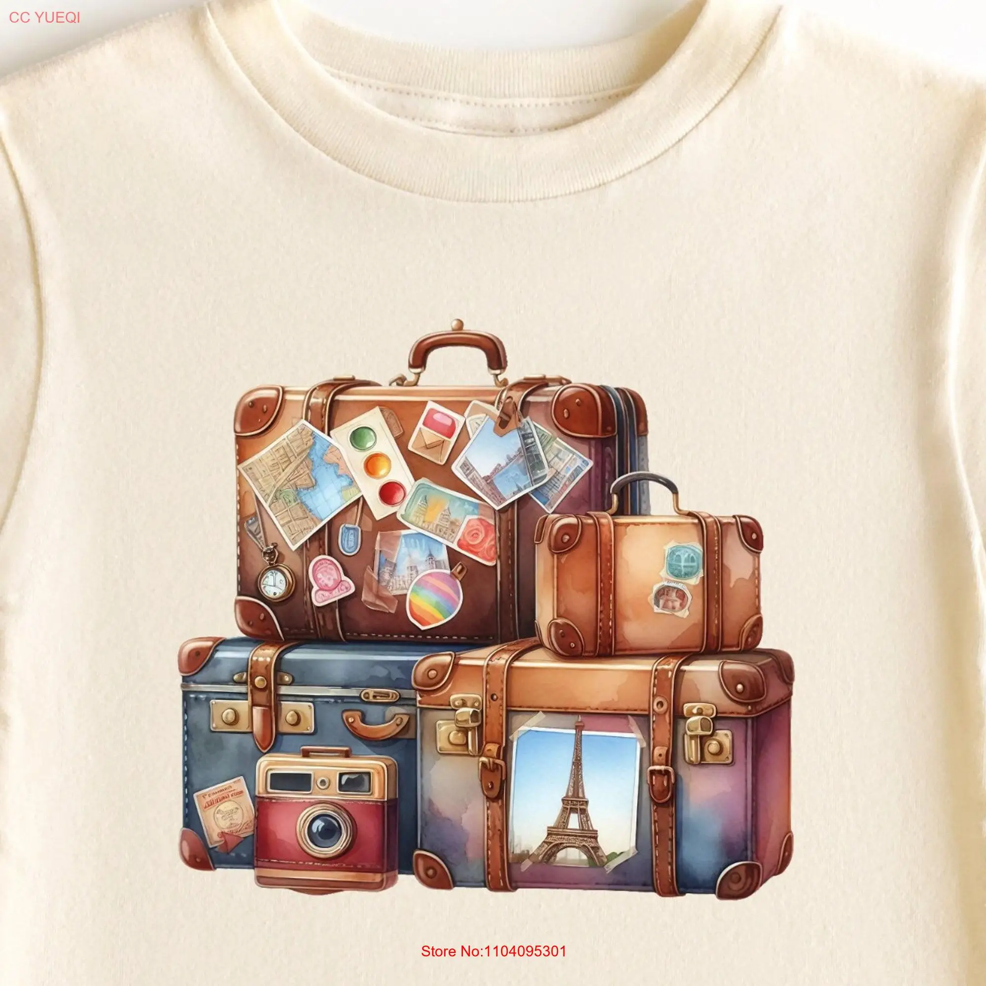 Vintage Travel Luggage T Shirt Adventure for and Kids Perfect  long or short sleeves