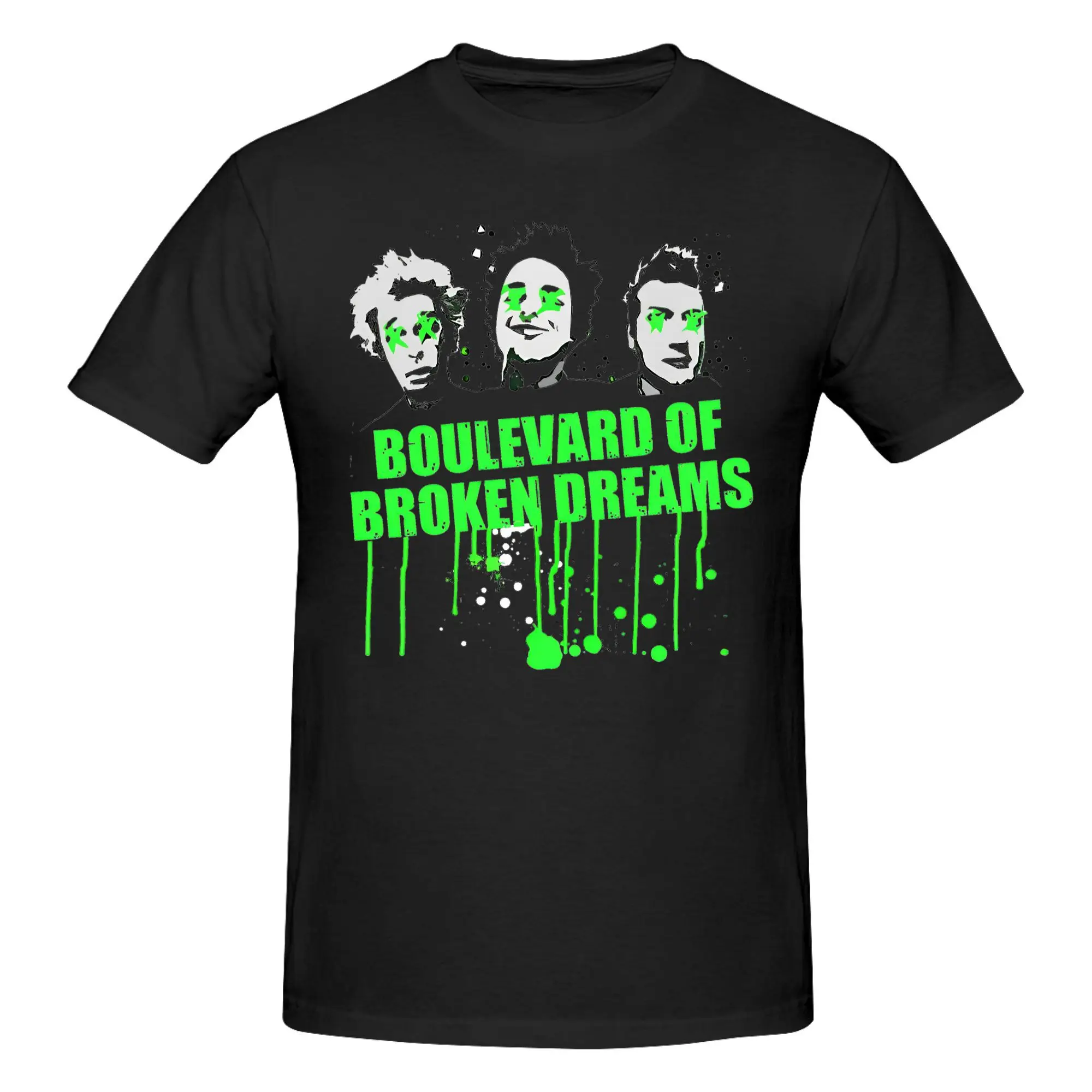 Boulevard Of Broken Dreams Green Days Tshirts Men Cotton Tops Funny Dookie Saviors Hip Hop Album O-neck Short Sleeve