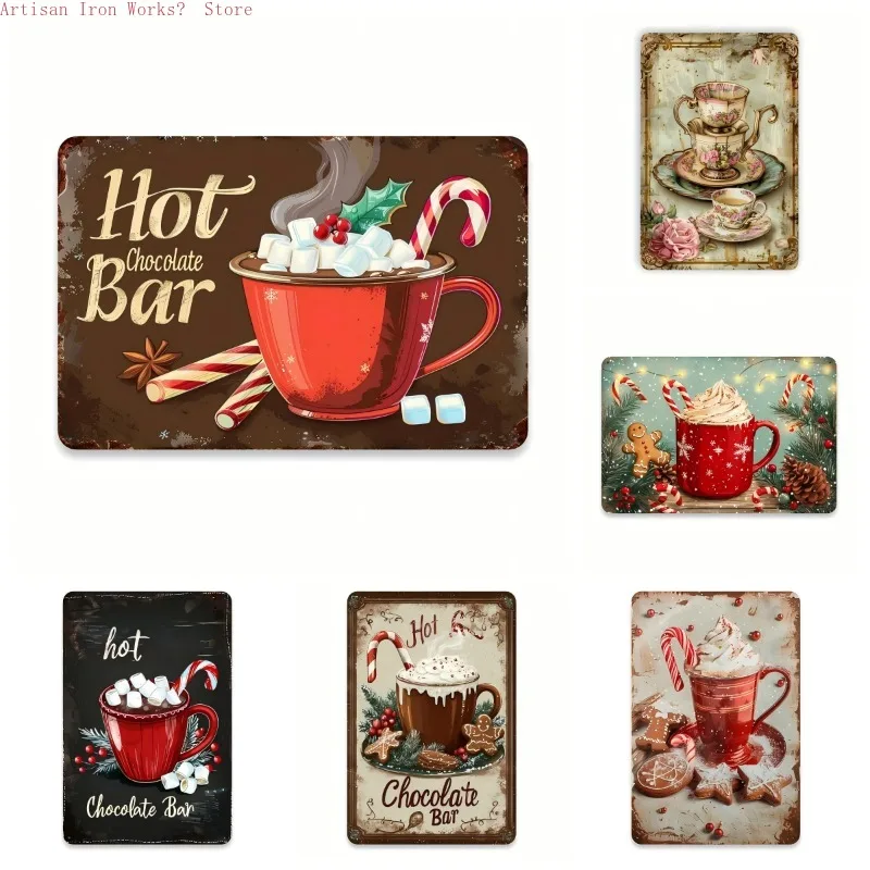 6 Stück Vintage-Metallschilder, festliche Blechwandkunst für Zuhause, Bar, Bauernhaus, das ultimative Weihnachtsgeschenk für alle!