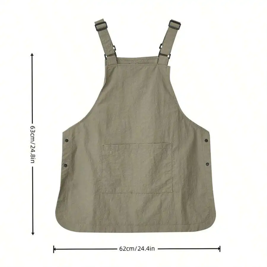 Korean Style Sleeveless Apron With Front Pocket Waterproof Unisex Workwear For Kitchen Barbecue Cafe