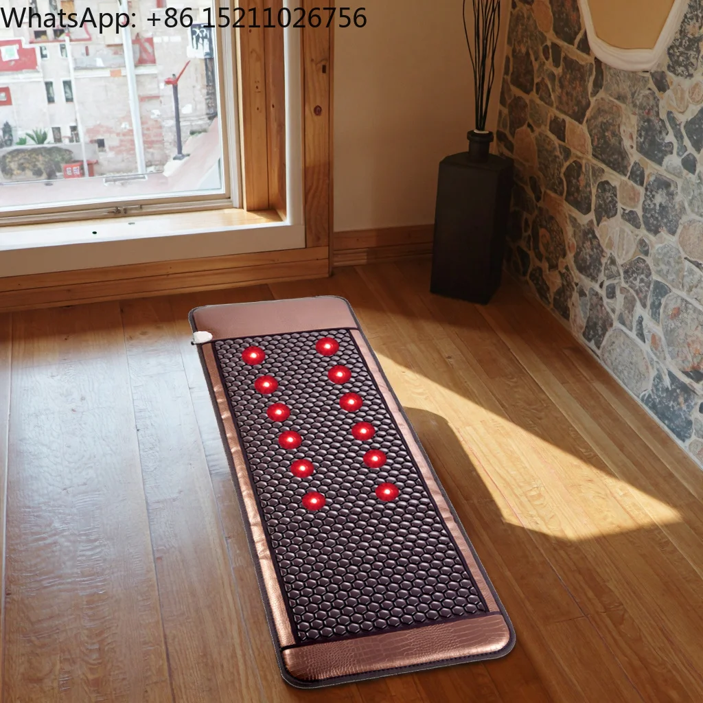 Hot Seller Korean Jade Thermal Germanium Stone Massage Bed Mattress Far Infrared Heating Pad PEMF Photon Light Tourmaline Mat