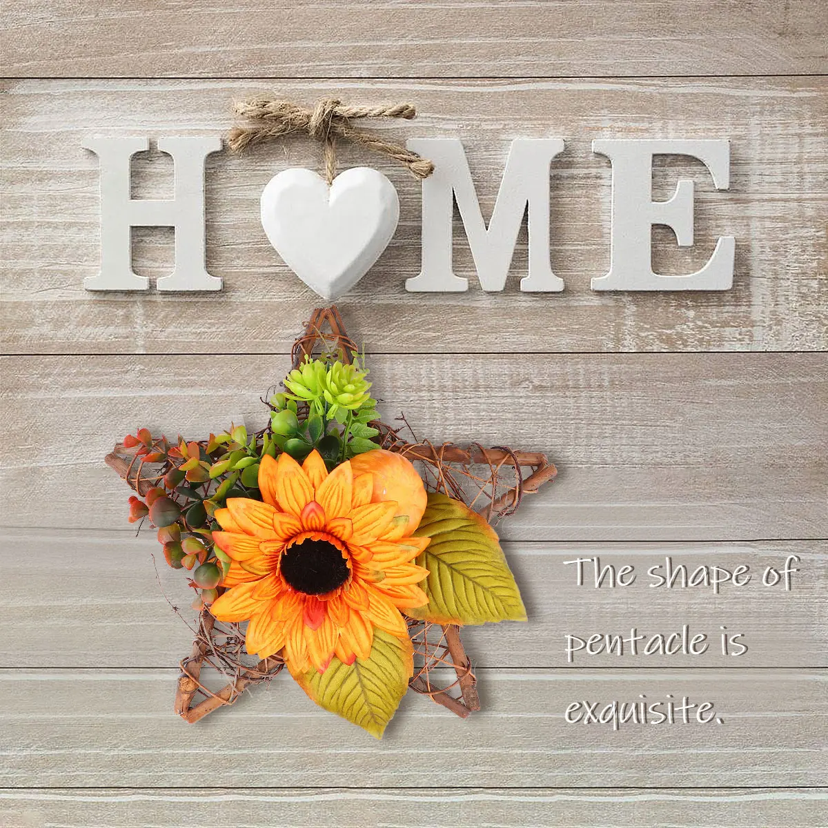 

Wooden Five-pointed Star Pendant Wicker Rattan Decor Decoration Vintage Adornment Decorations