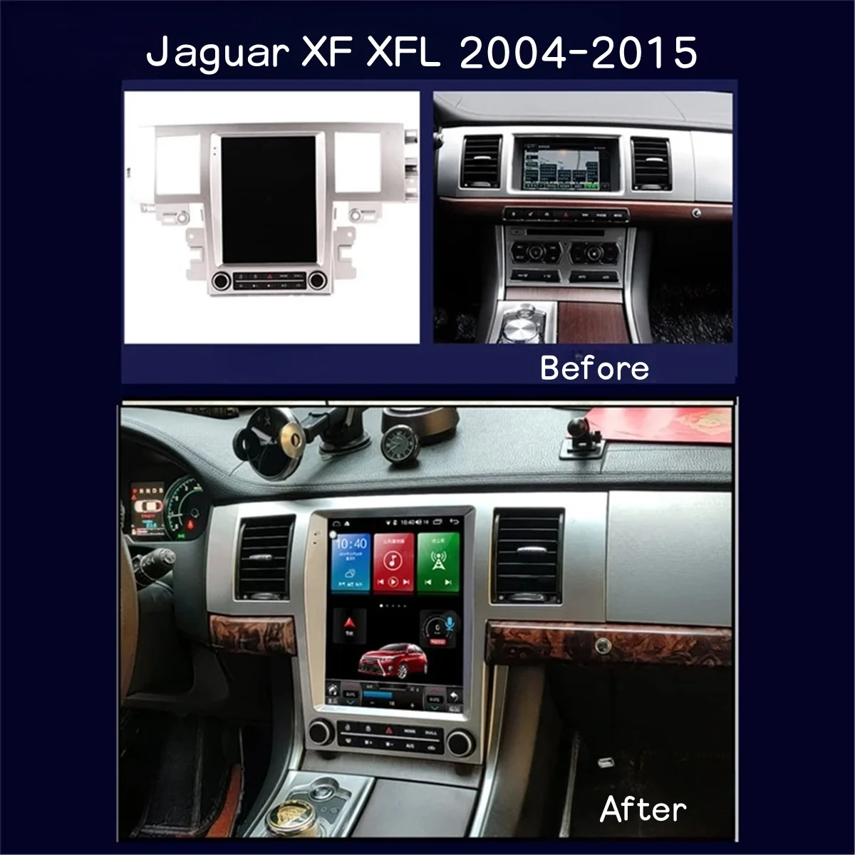 RHD 12.1 inch Screen Automotive Multimedia Android 14 For JAGUAR XF XFL 2004-2015 Carplay CAR GPS Navigation Stereo Radio Player