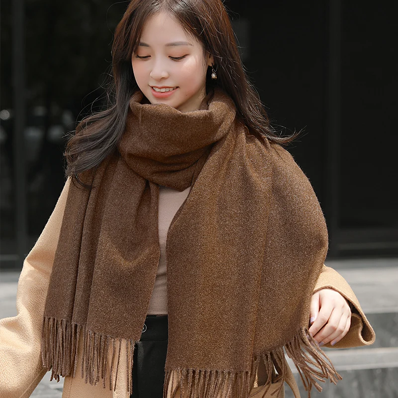 New wool scarf autumn and winter style couple versatile thickened warm Christmas gift shawl scarf unisex