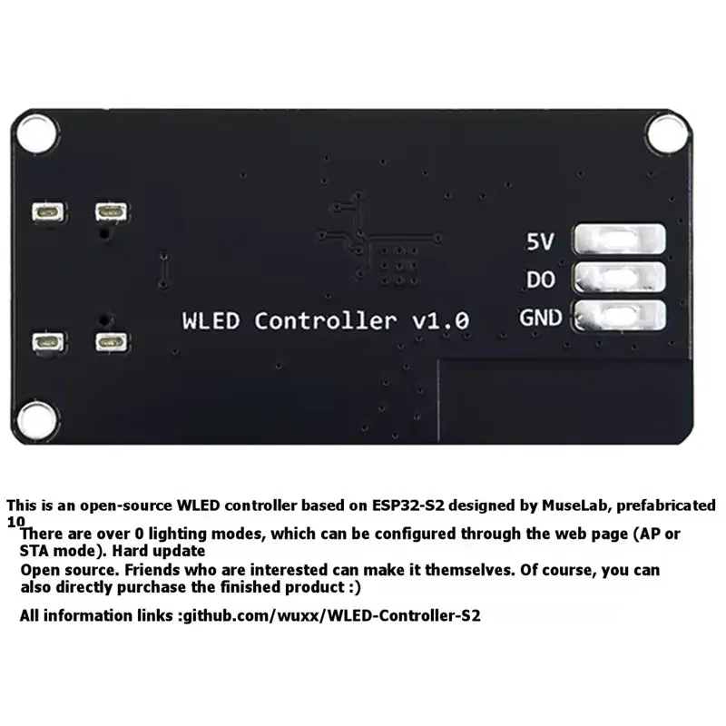 AS95-WS2812B RGB Full Color WLED Controller Open-Source Light Strip Control Board By Muselab