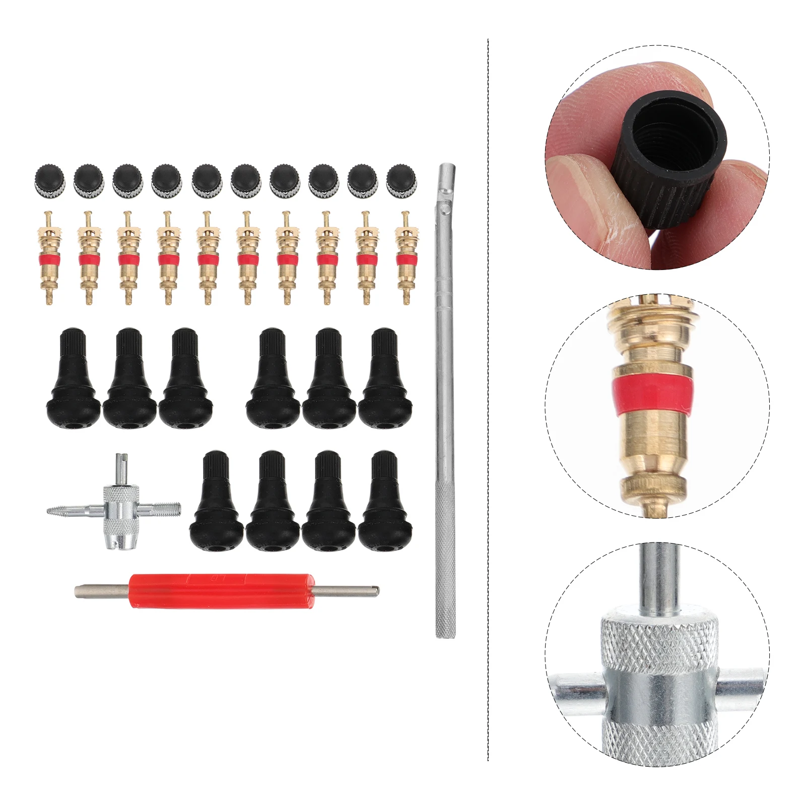 

1 set Tire Stem Tool Kit for Car Motorcycle Bike Repair Valve Core Installation Remover Suite Steel Auto Accessories Durability