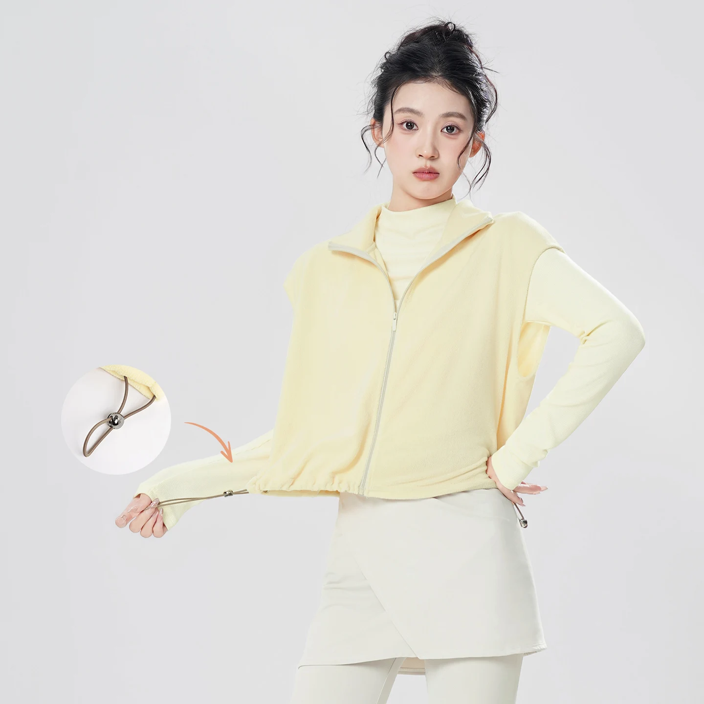 Tops de baile para mujeres y niñas, chaleco cálido con cremallera, chaqueta atlética, Top Polar, traje de baile de Jazz para adolescentes y adultos, chaleco holgado