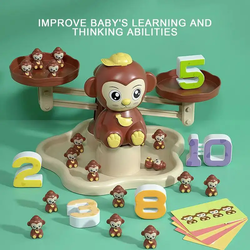 

Balance Math Game Kindergarten Monkey Balance Board Game Preschool Educational Math Games For Kids Ages 3-5 STEM Toys For Girls