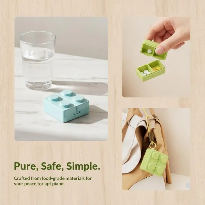 Dustproof Double Layer Pill Box 7 Grids Magnetic Folding Sealed Portable Medicine Organizer for Trip Work