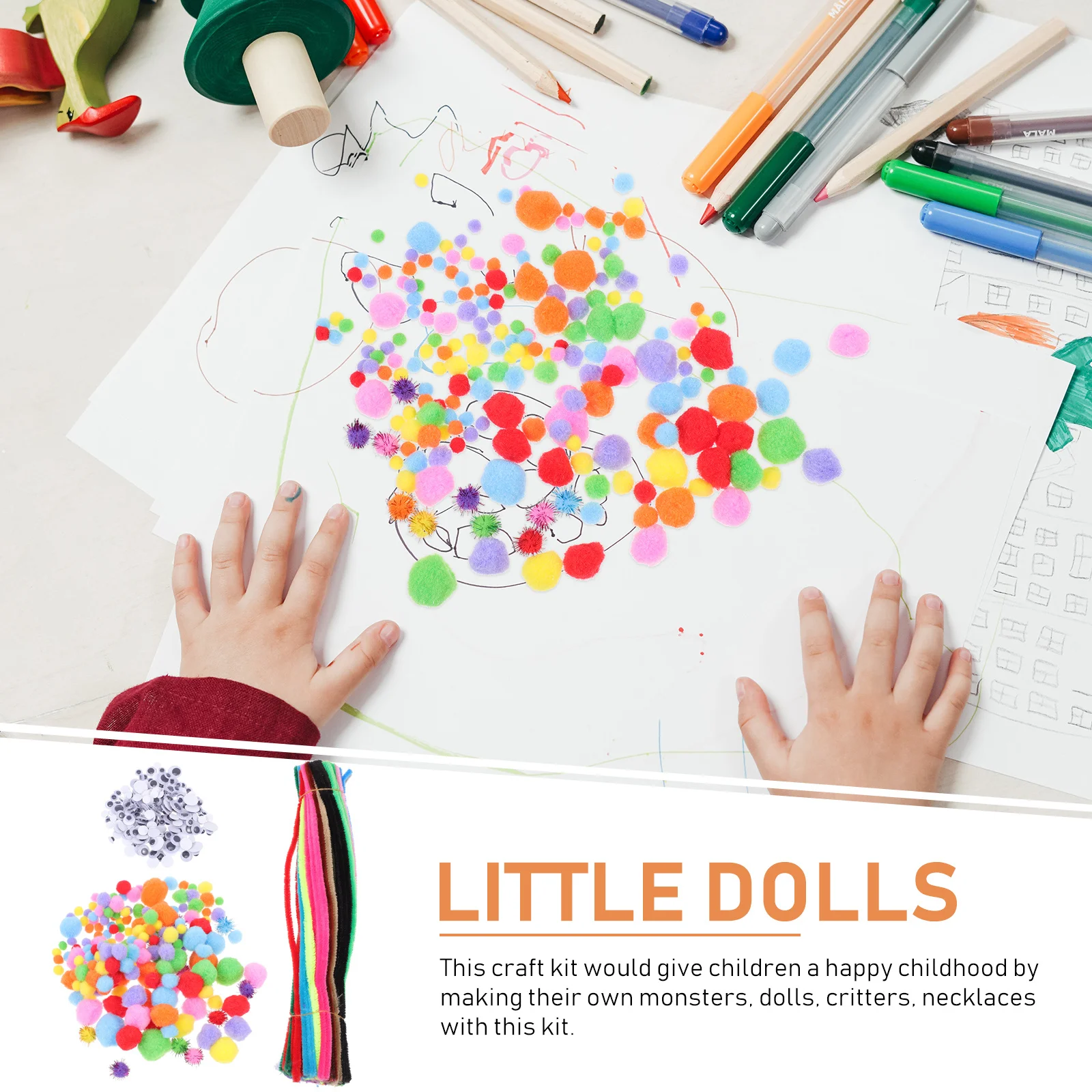 1Set Twisted Sticks Kit Kids Kleurrijke DIY-materialen voor knutselbenodigdheden Creatieve handgemaakte accessoires Educatieve leuke kunst