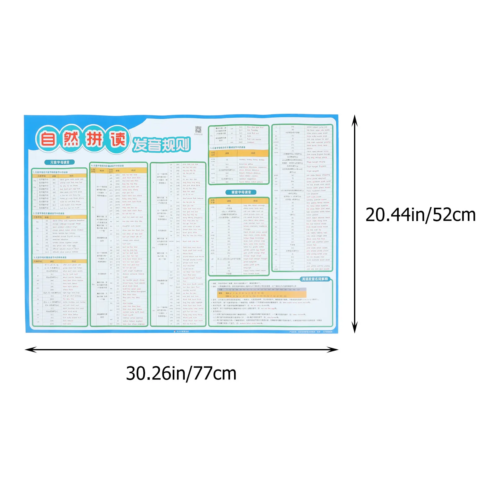 Creative Vocal English Phonics Wall Poster for Preschool Early Childhood Education Bright Visual Learning Tool Phonics