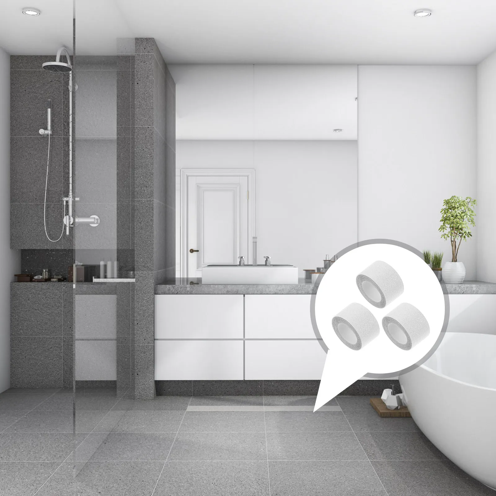 Anti-Slip Stickers 3pcs Transparent Self-Adhesive for Bathroom Shower Tub Kitchen Stairs Wet Surface Grip