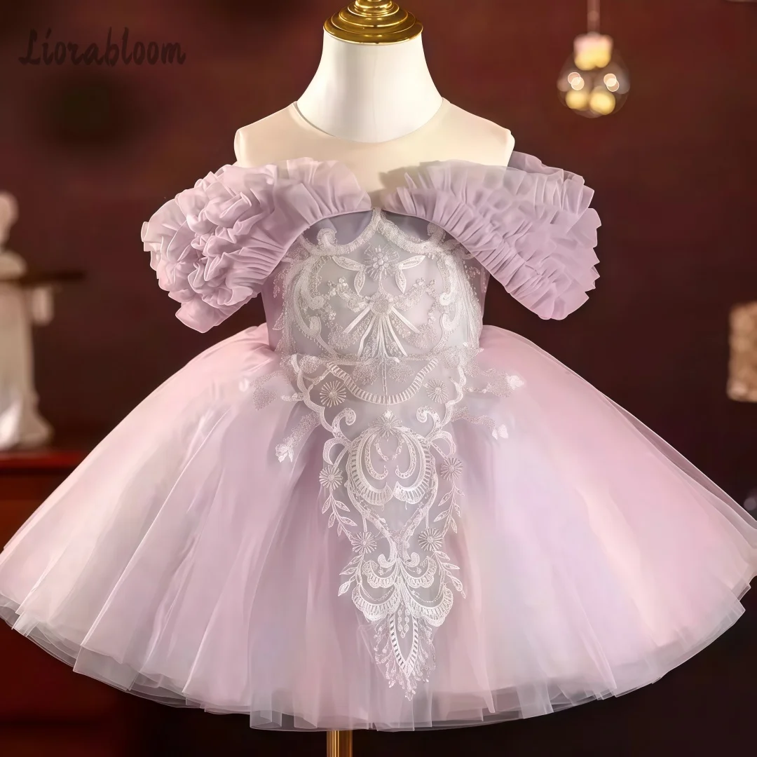 Diamond Embellished Princess Dress Off The Shoulder Wedding Gown Flower Girl Dress Party Dress Elegant Formal Attire