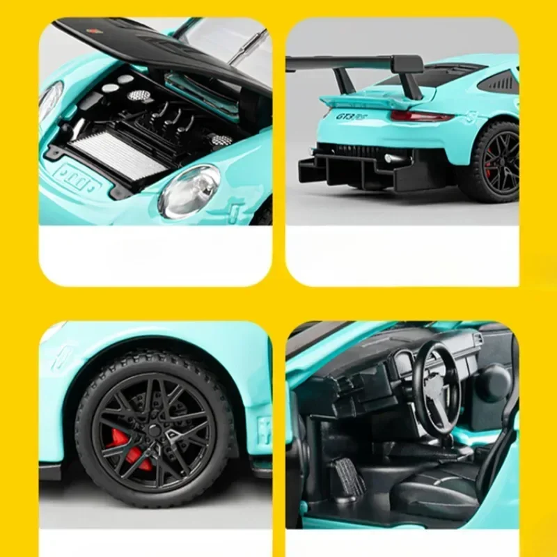 Diecast Miniature Voiture 1/32 Scale 911 GT3RS Sport Car Model Toy Vehicle Children Boy Birthday Gift Home Decor Car Toy