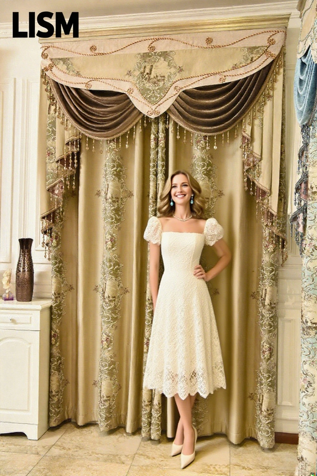 

Embossed European Blackout Curtains for Living Room Bedroom Luxury Villa Embroidered Tulle Window Decor Custom Elegant Valance