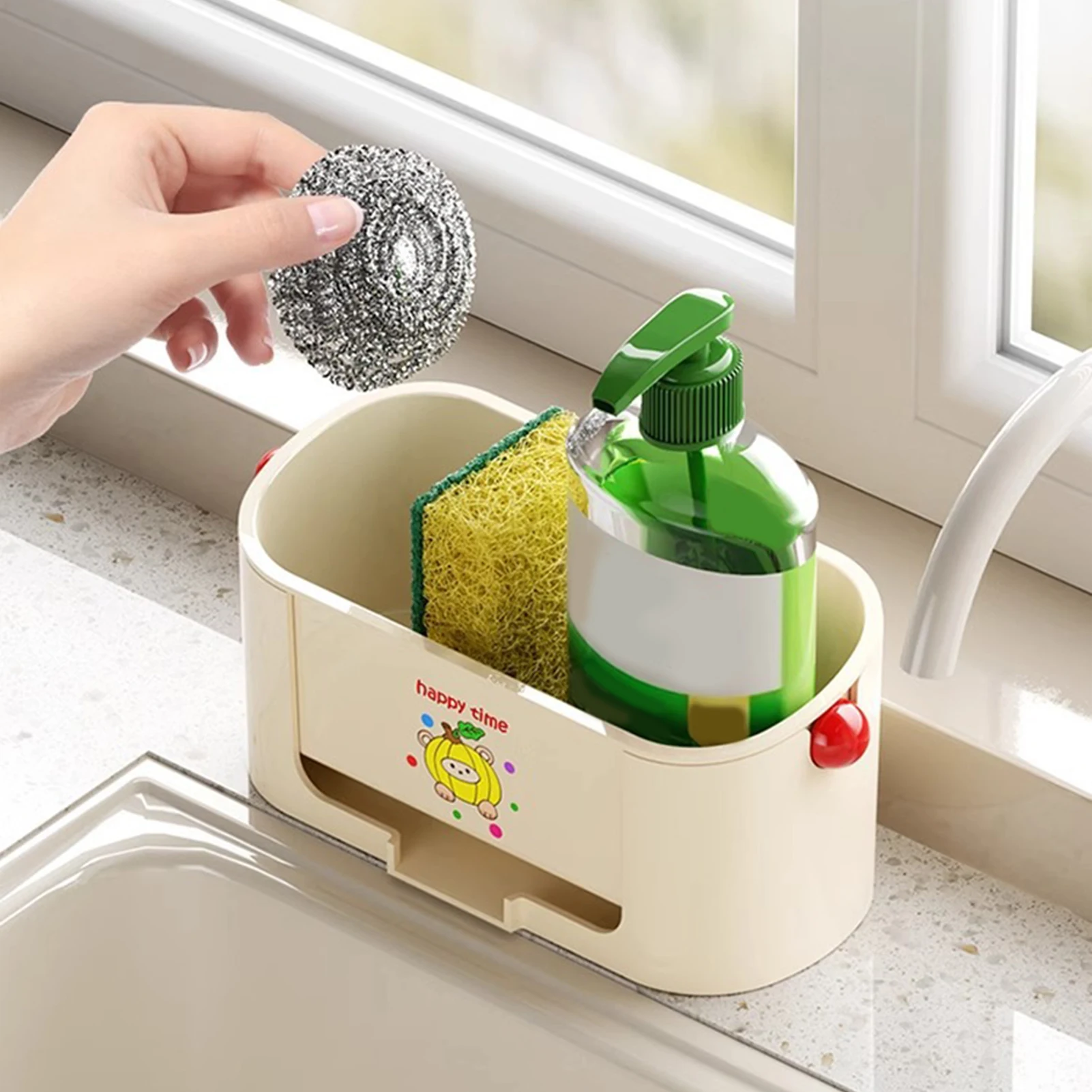 

Bathroom Sink Storage Rack Desktop Double Layer Plastic Drain Rack Washbasin Organizer Box For Toiletry Cleaning Accessories