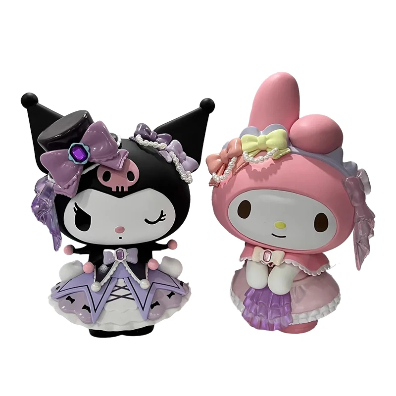 Sanrio Genuine 15Cm Kuromi Kawaii Desktop Decoration Mymelody Rose Festival Series Cartoon Room Model Decoration Girl Heart Gift